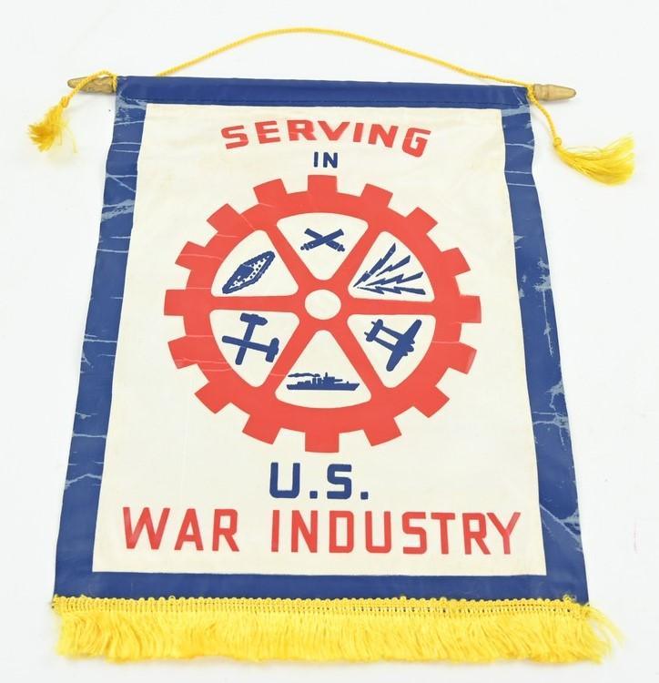 US WW2 Wall Banner 'Serving in US War Industry'