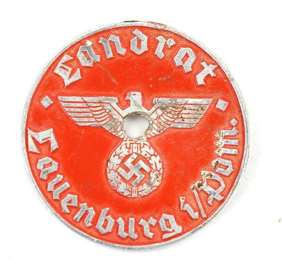 German Third Reich License Plate Tag 'Lauenburg'