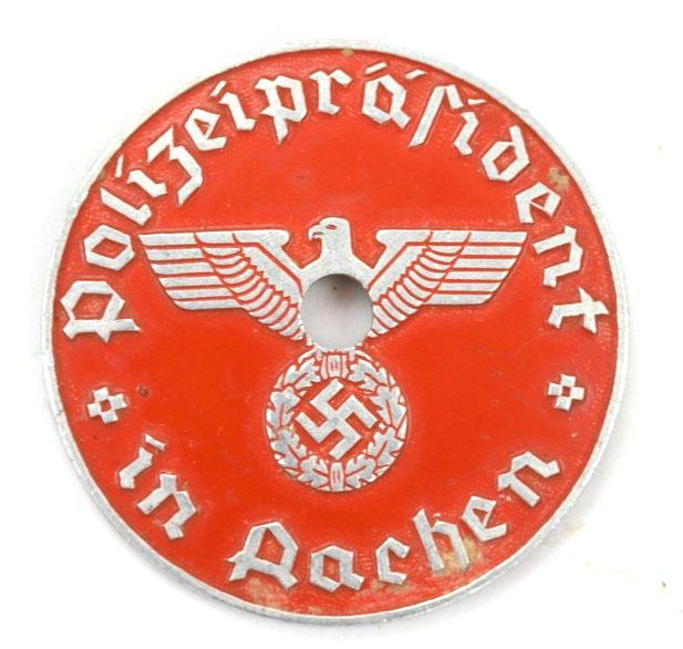 German Third Reich License Plate Tag 'Aachen'