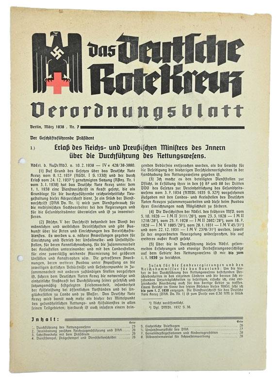 German Third Reich DRK 'Verordnungsblatt'