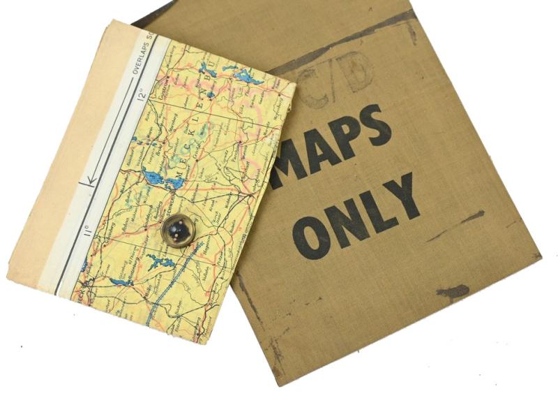 USAAF WW2 Escape Map set with Cover & Compas