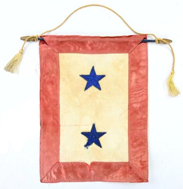 US WW2 Homefront 2 Blue Star Service Flag