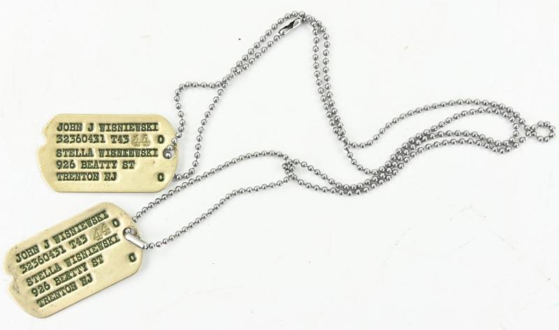 US WW2 Dog-Tag set of 'John J. Wisniewski'