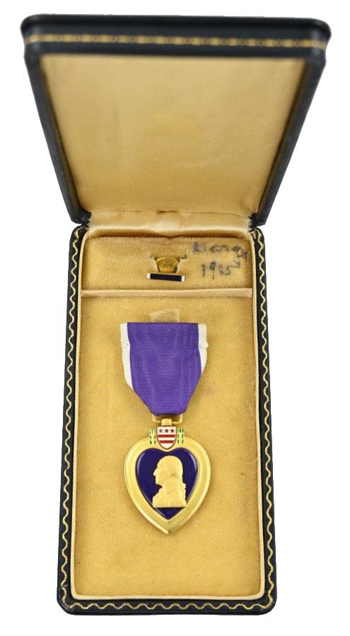 US WW2 Purple Heart Medal in Case 1945