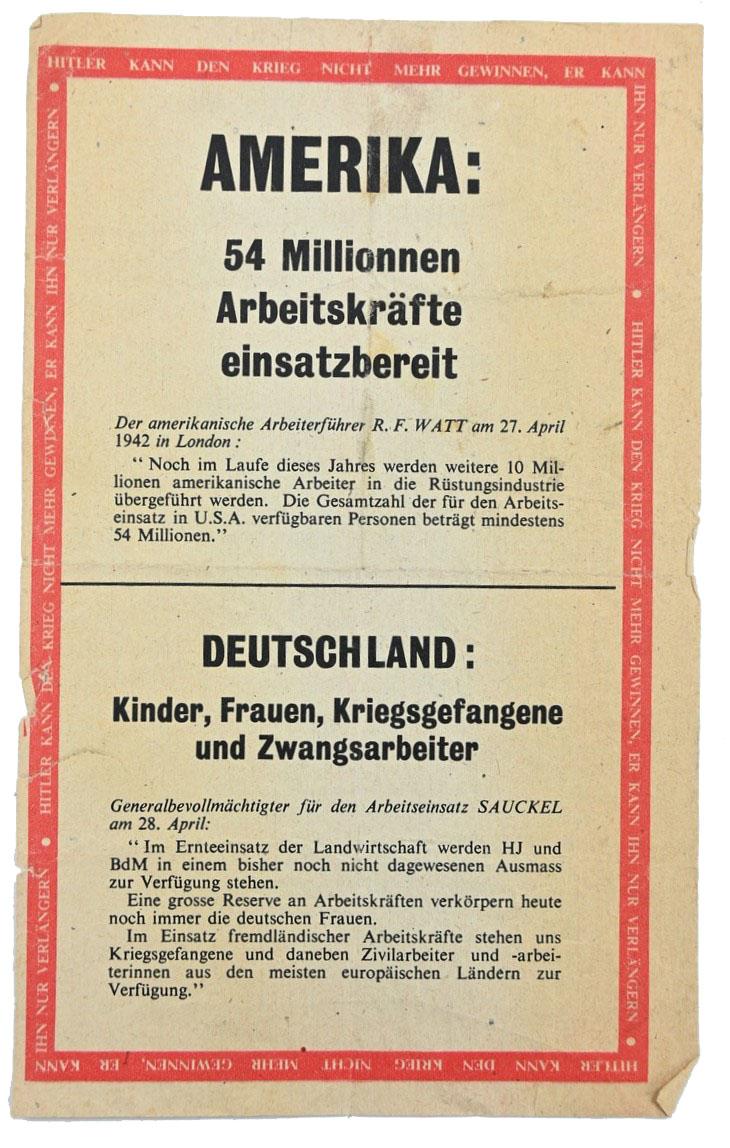 Allied WW2 Droppingsflyer 'Amerika/Deutschland'