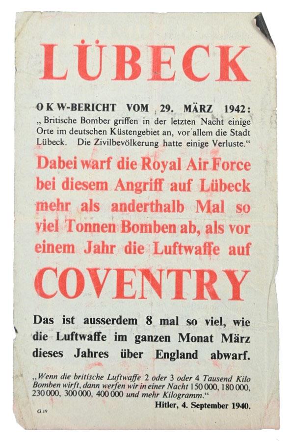Allied WW2Droppingsflyer 'Lubeck'