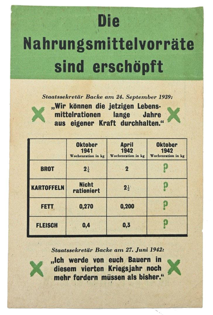 Allied WW2 Droppingsflyer 'Food Reserve'