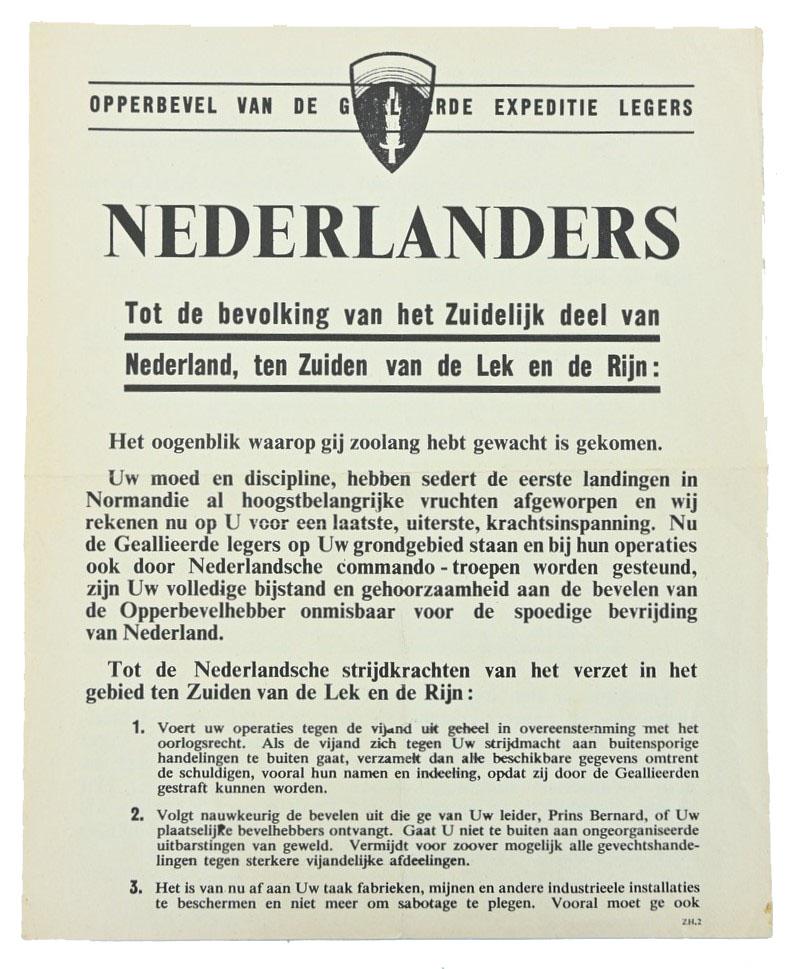 Allied WW2 Droppingsflyer 'Nederlanders'