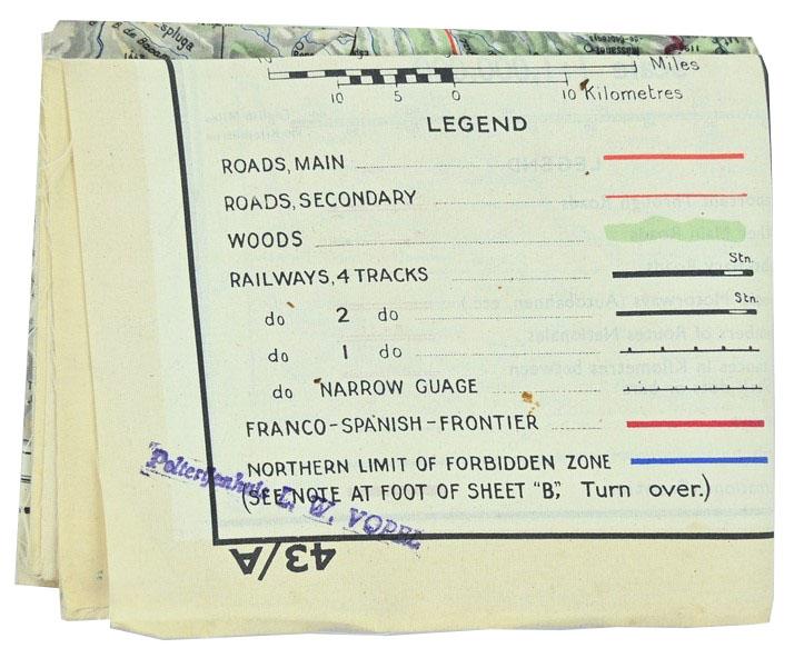 USAAF WW2 Pilot Escape Map 43A/B