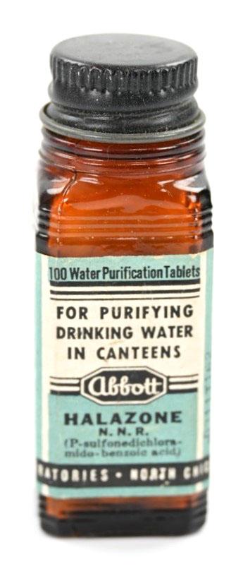 US WW2 Bottle of Purifying Tablets