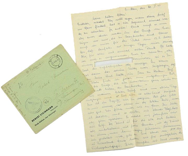 German Waffen-SS Feldpost Letter with Envelop