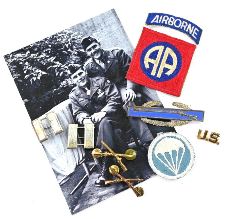 US WW2 82nd Airborne Insignia Grouping Capt. Herman Frick
