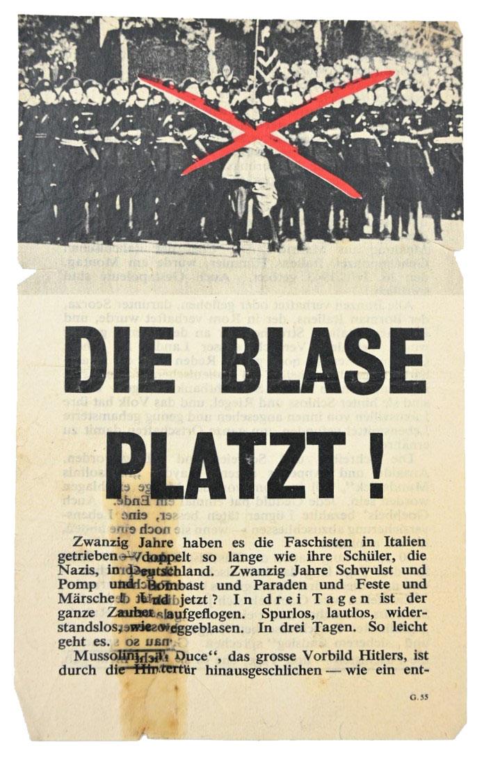 Allied WW2 Droppingsflyer 'Die Blase Platzt!'