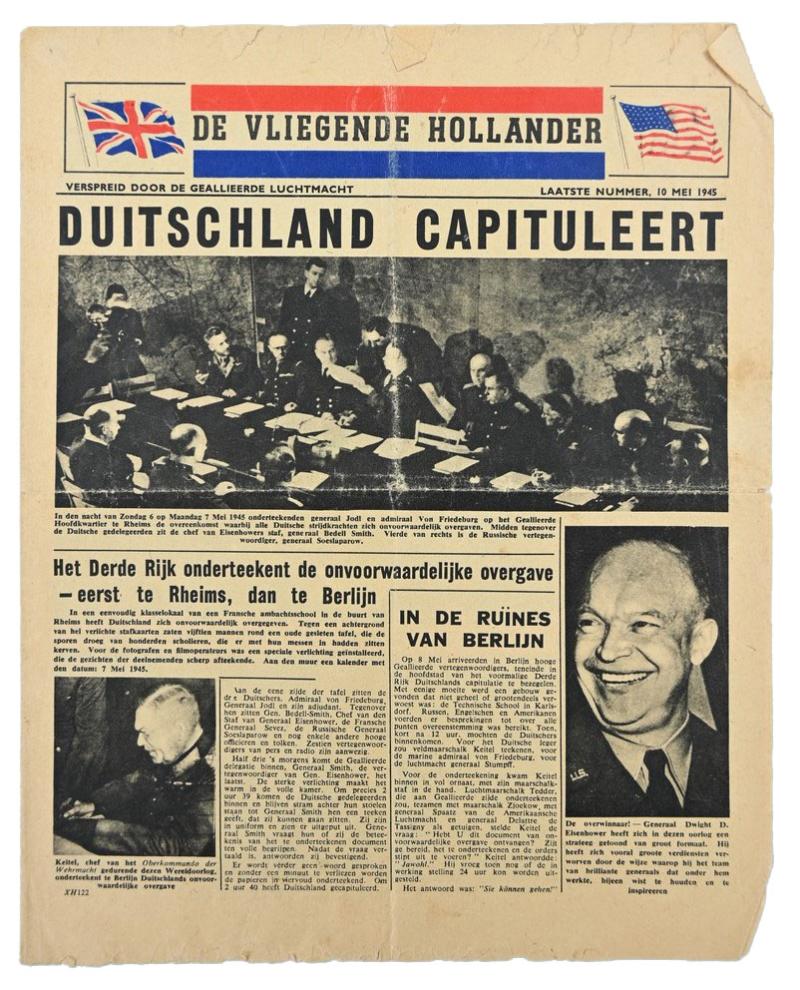 Allied/Dutch Flyer “De Vliegende Hollander” 10 May 1945 Last Edition