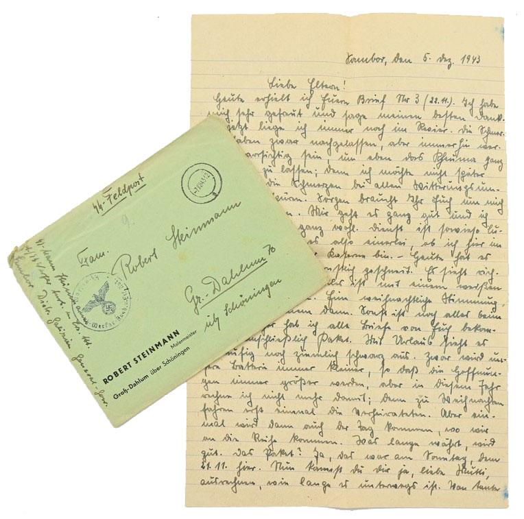 German Waffen-SS Feldpost Letter with Envelop