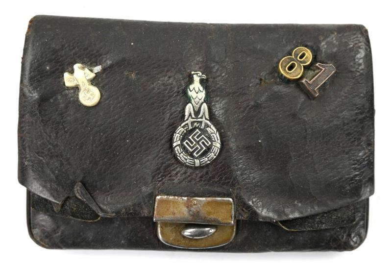German Leather Wallet with Coins