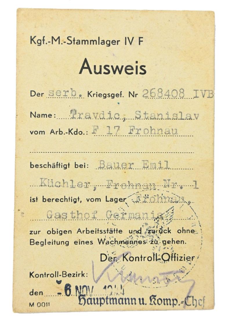 German Third Reich Workerspass