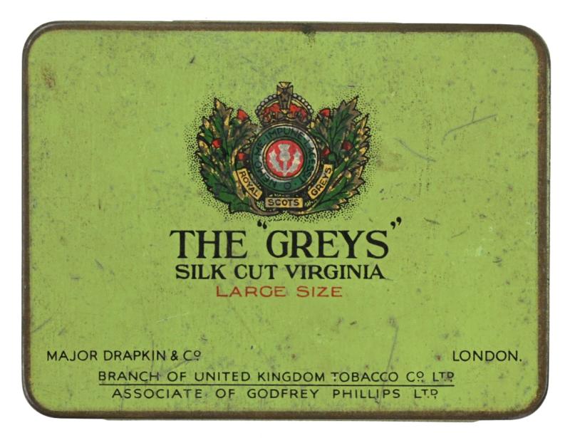 British WW2 Period 'The Greys' Virginia Cigarettes Tin box