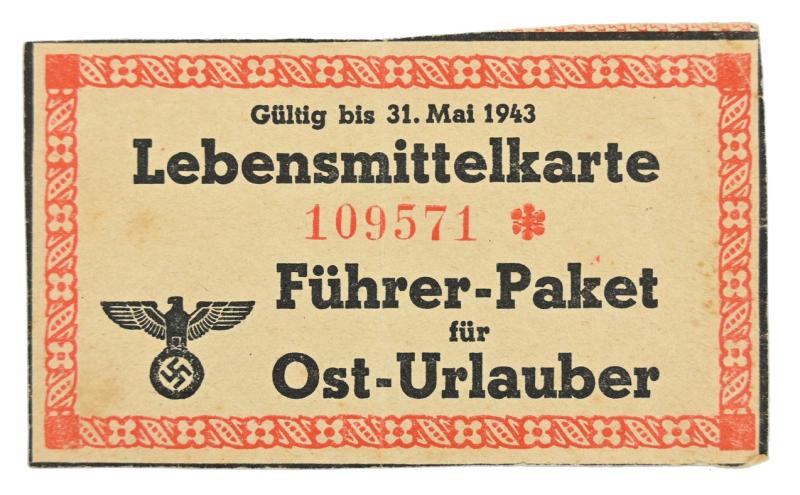German Third Reich Era Food Package Coupon