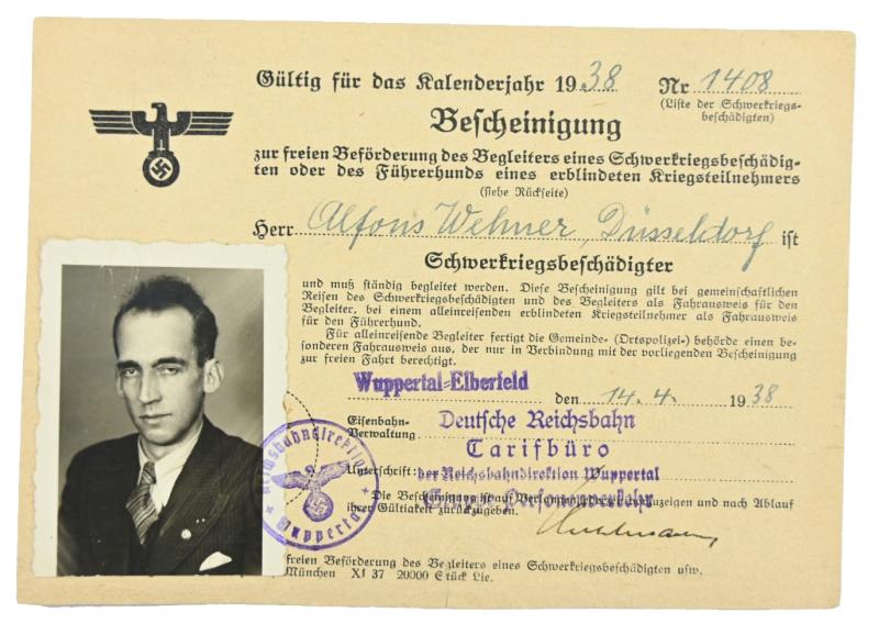 German Third Reich War Wounded I.D.