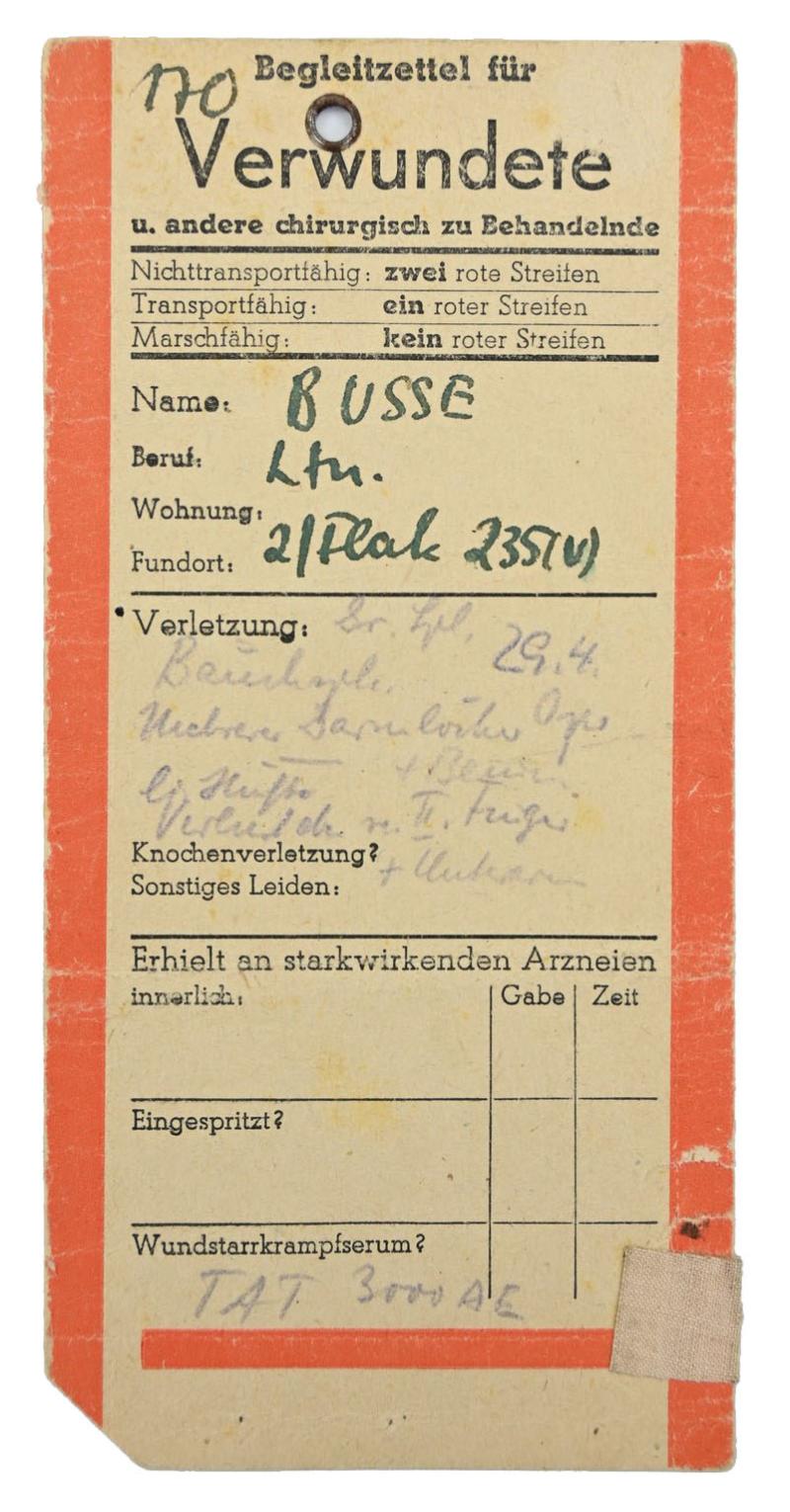 German LW Flak Rgt. 235 Wound Tag