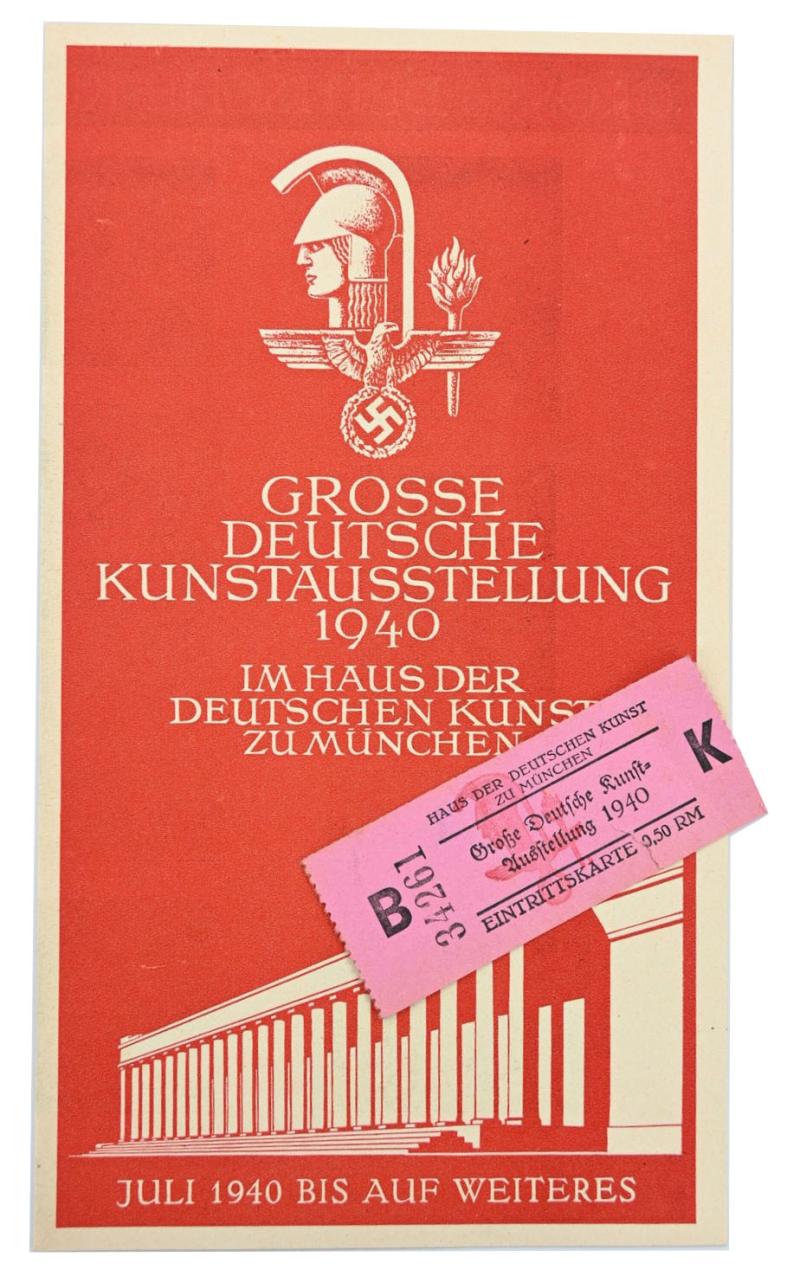 German Third Reich Art Exposition Ticket and Flyer