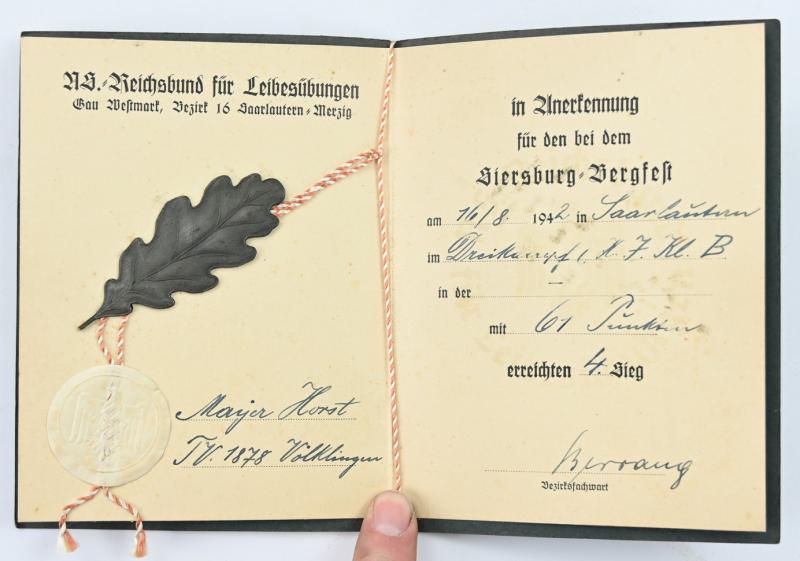 German DRL Certificate with oakleaf