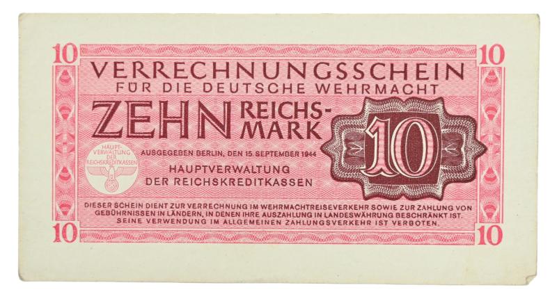 German Wehrmacht Banknote 10RM