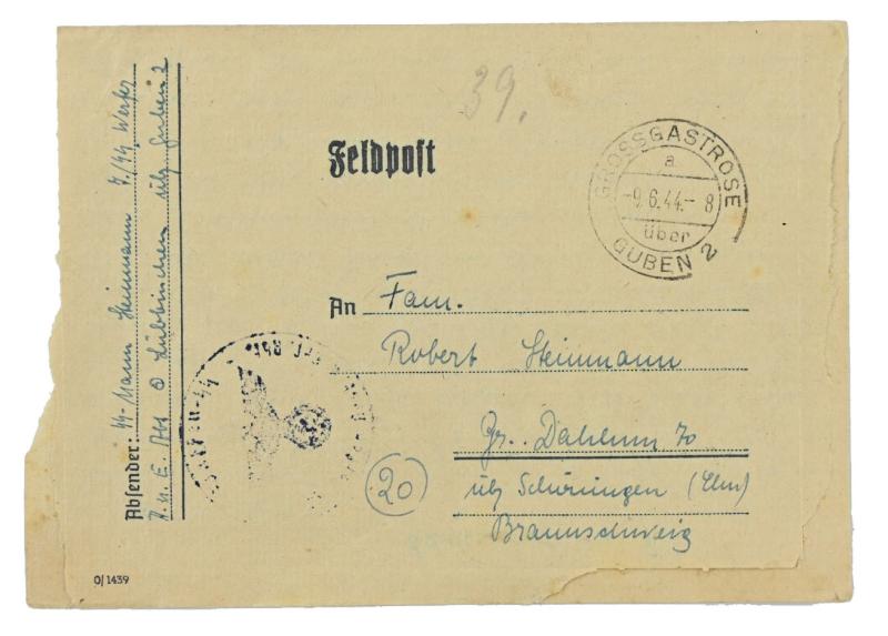 German Waffen-SS Feldpost Letter with Envelop
