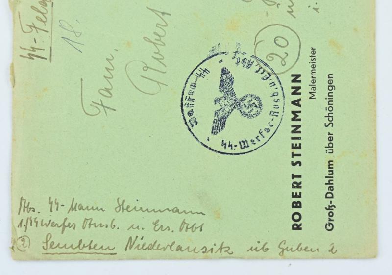 German Waffen-SS Feldpost Letter with Envelop