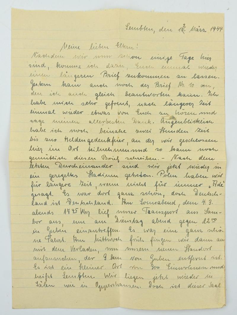 German Waffen-SS Feldpost Letter with Envelop