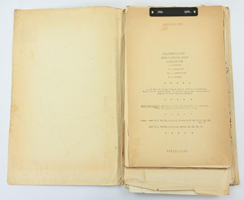 US WW2 82nd Airborne Division 'Normandy' Document Set
