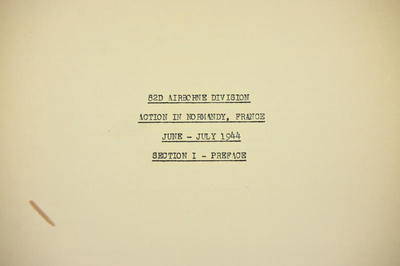 US WW2 82nd Airborne Division 'Normandy' Document Set