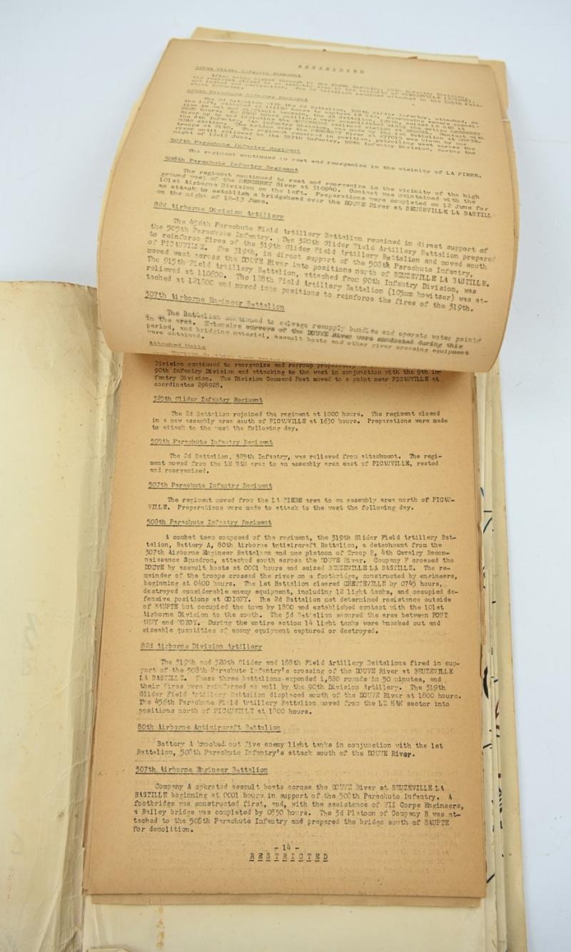 US WW2 82nd Airborne Division 'Normandy' Document Set
