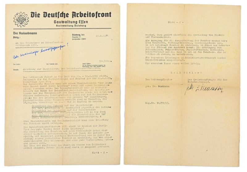 German Third Reich Arbeitsfront Competition Paper