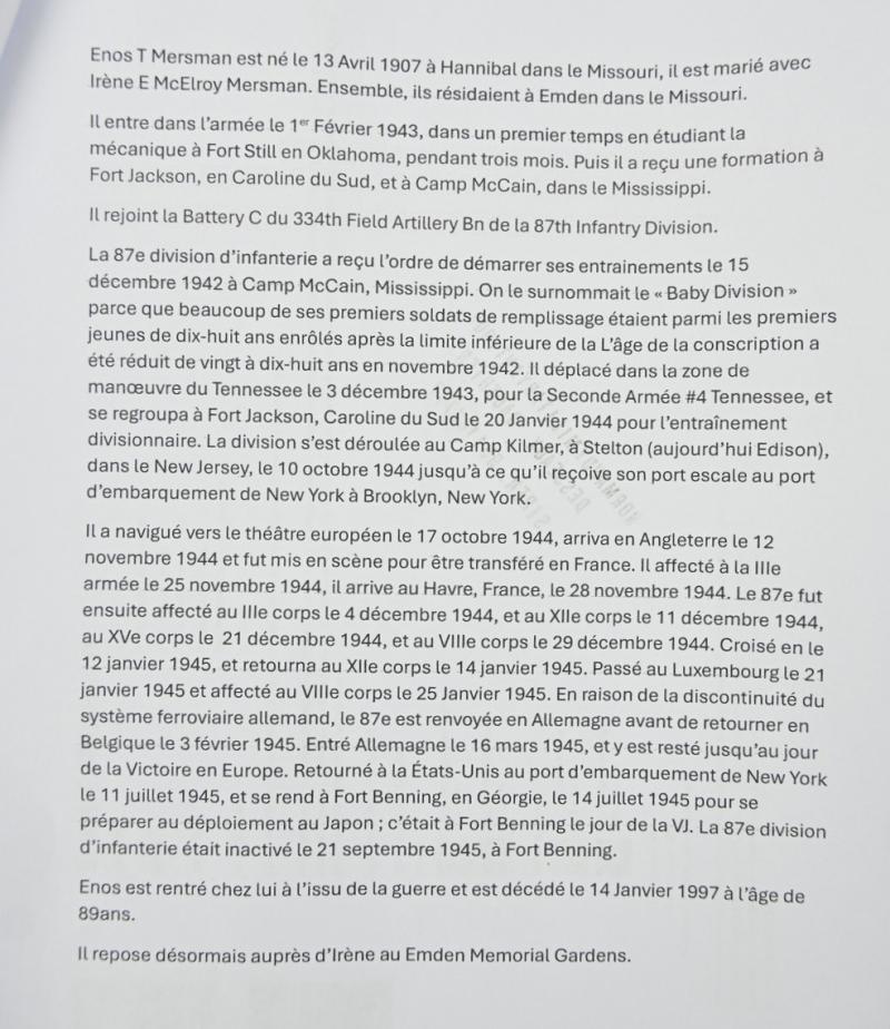 US WW2 87th Infantry Division Named Shield Bible