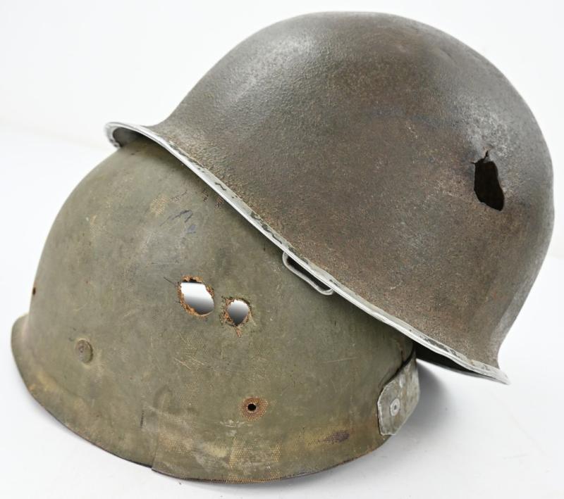 US WW2 M1 KIA Helmet with Battle Damage
