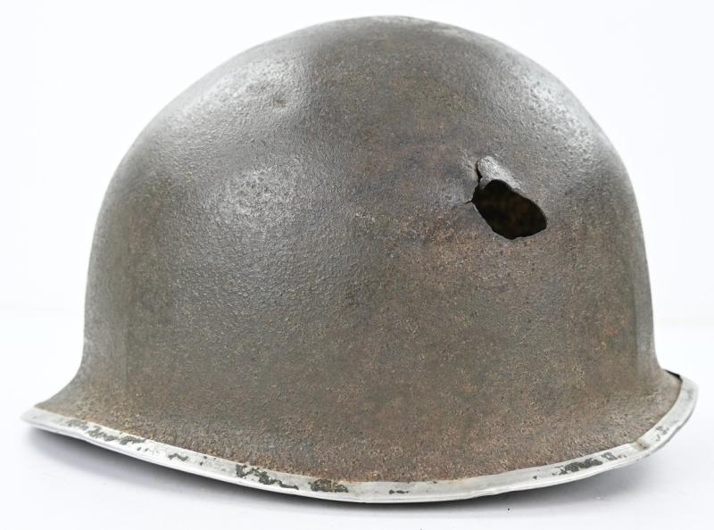 US WW2 M1 KIA Helmet with Battle Damage