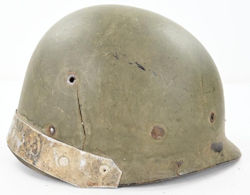 US WW2 M1 KIA Helmet with Battle Damage