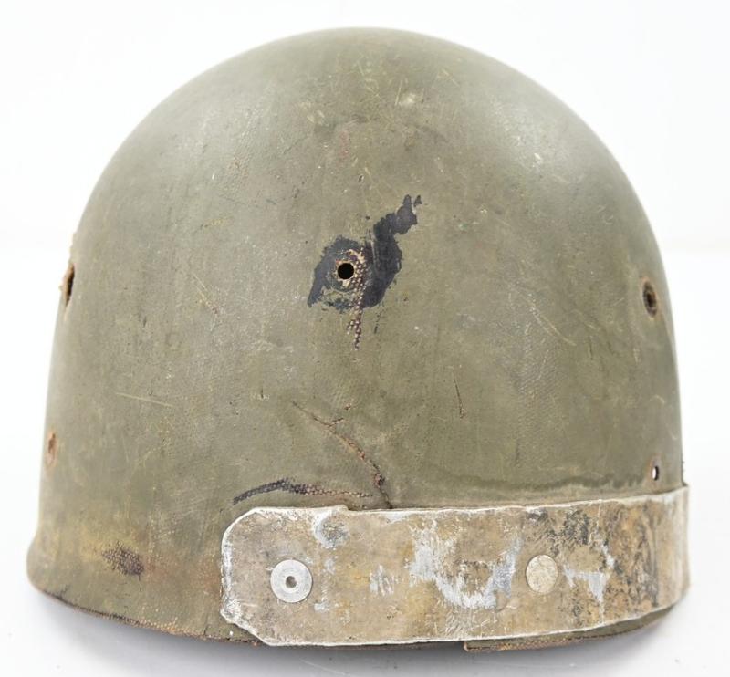 US WW2 M1 KIA Helmet with Battle Damage