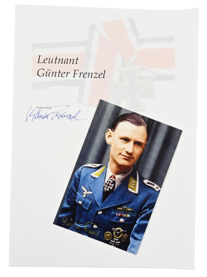 Signature of Luftwaffe KC Recipient 'Günther Frenzel'