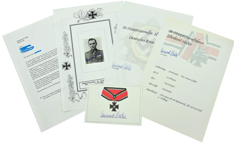 Signature of Waffen-SS KC Recipient 'Eberhard Heder'