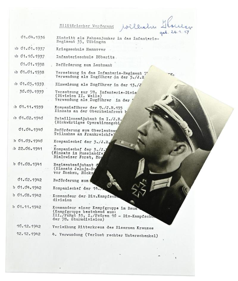 Signature of Wehrmacht Heer KC&OLC Recipient 'Wilhelm Köhler'