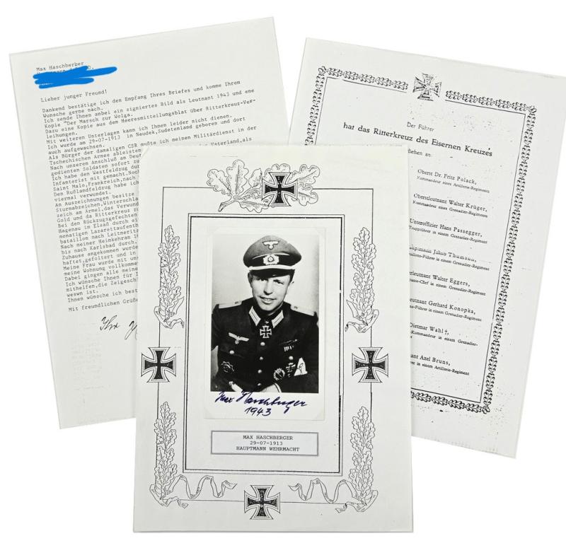 Signature of Wehrmacht Heer KC Recipient 'Werner Schröder'