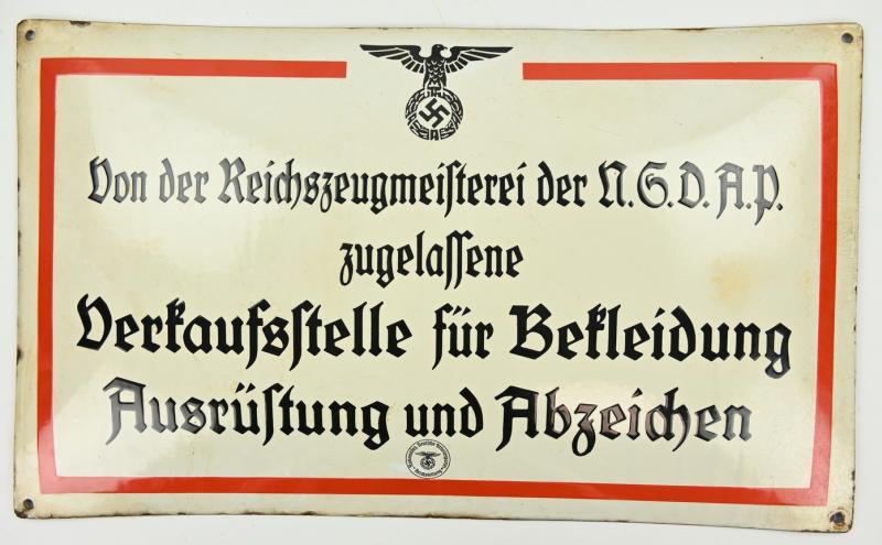 German NSDAP RZM Enamel Sign