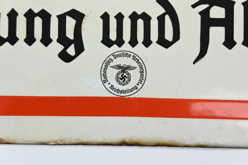 German NSDAP RZM Enamel Sign