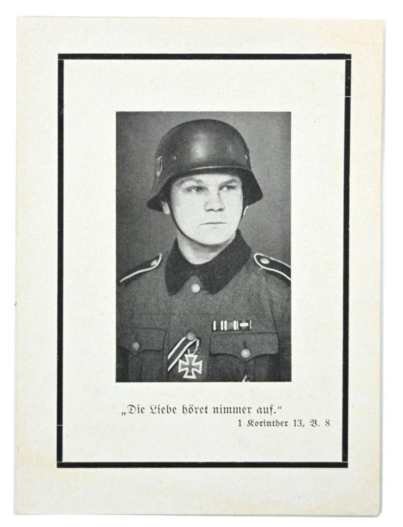 German WH/SS Death Remembrance Card 'Two Brothers'