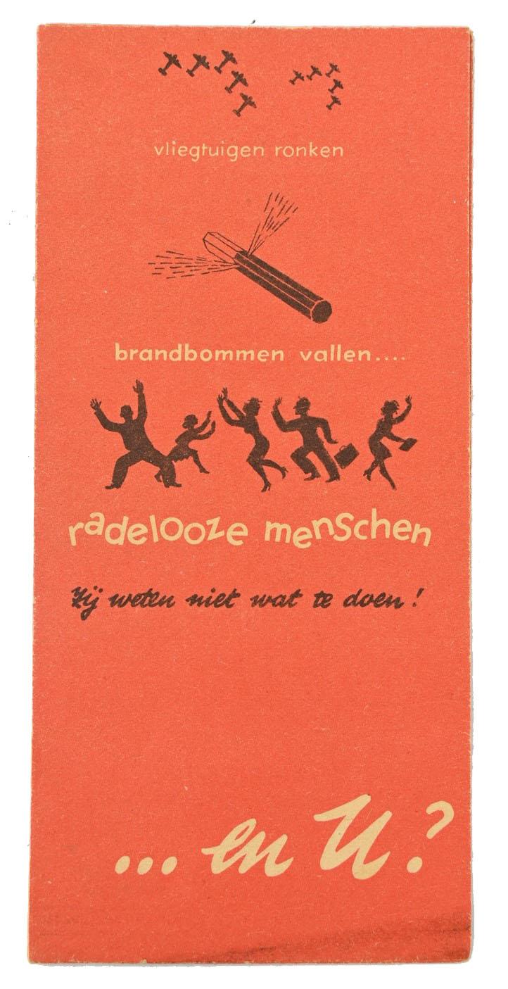 Dutch WW2 EHBO Flyer 'Brandbommen'