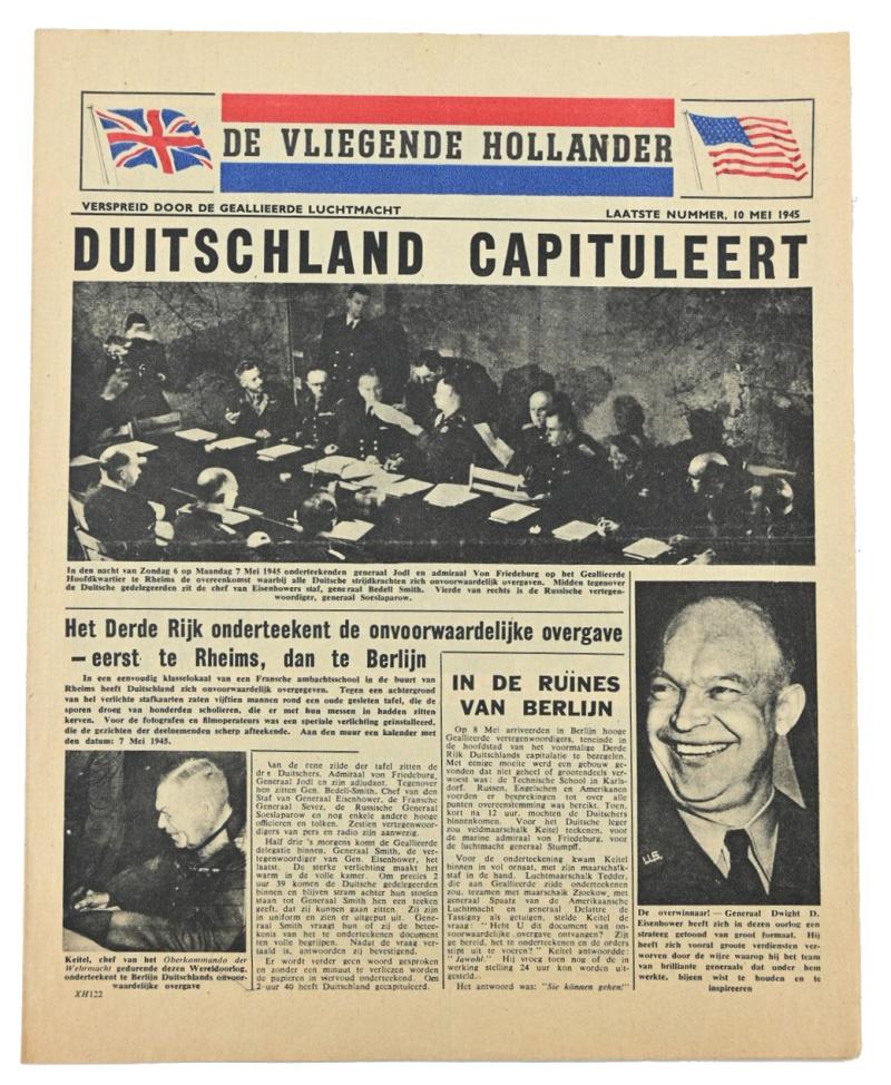 Allied/Dutch Flyer “De Vliegende Hollander” 10 May 1945 Last Edition