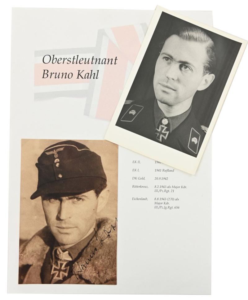 Signature of Wehrmacht Heer KC Recipient 'Bruno Kahl'